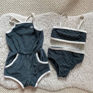 Little Co. Navy Bikini and Romper Set